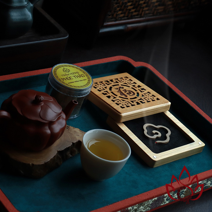 Hộp Đốt Nhang Vòng Nhang Trầm Hương Vân Mây | Tre Tự Nhiên